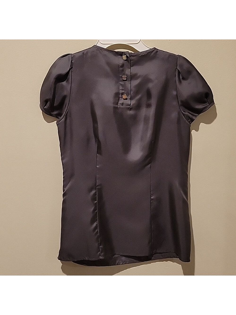 ❤️ LIKE NEW! BANANA REPUBLIC SILK TWILL PUFF CAP SLEEVE TOP, 2 - Picture 7 of 7